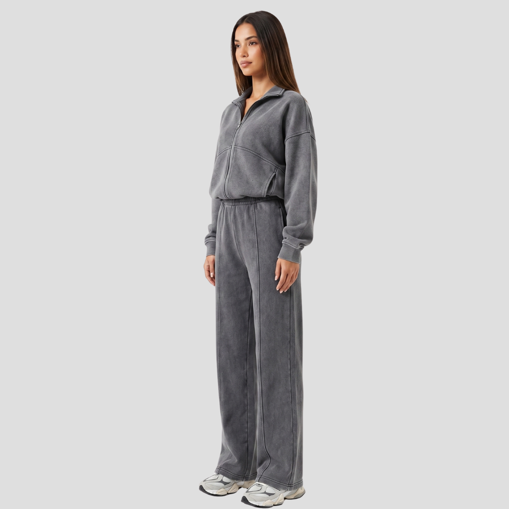 Women’s Stylish Two Piece Tracksuit Trousers Set Casual