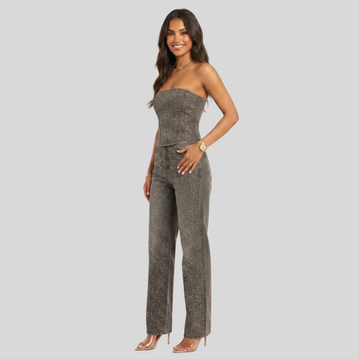 Women’s Elegant Slim Fit Denim Jumpsuit Stylish
