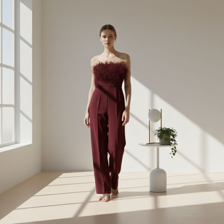 Elara | Elegant Strapless Tailored Jumpsuit Evening Stylish