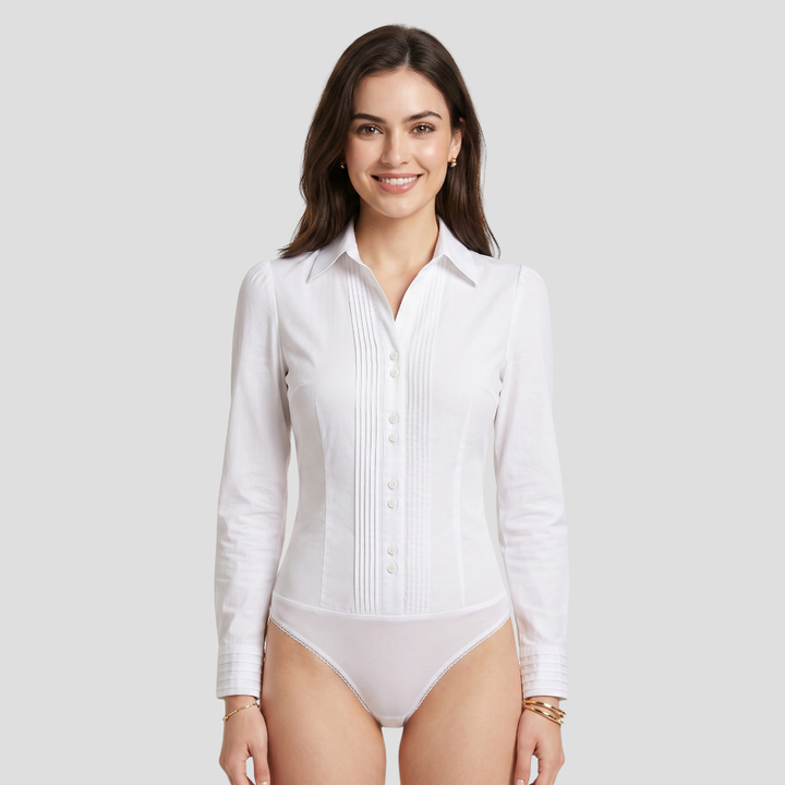 Women Elegant Button Blouse Slim Fit Casual Evening