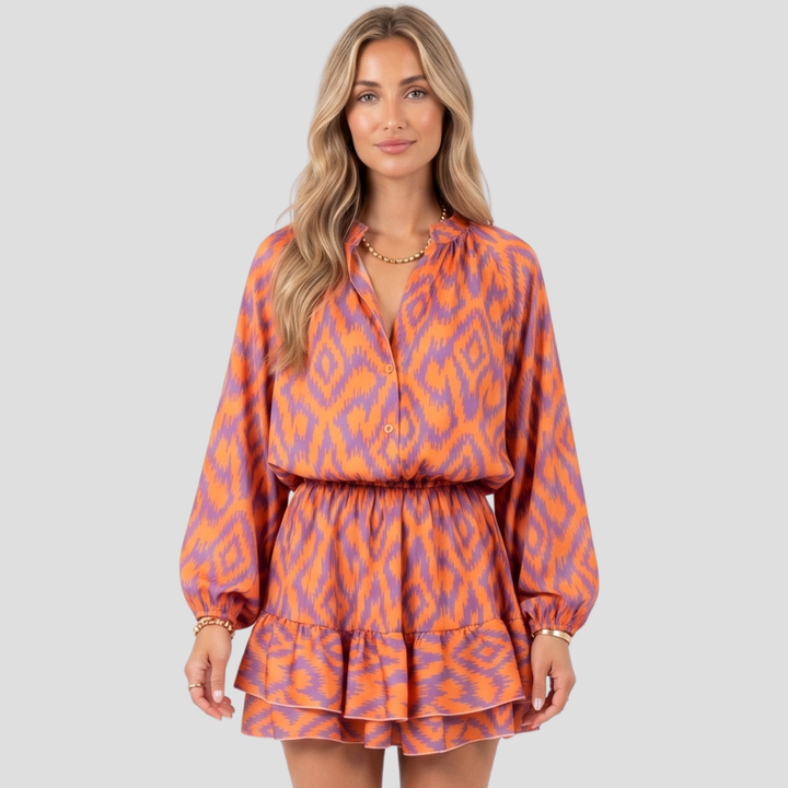Women’s Stylish Ikat Print Bodysuit Lightweight Casual Summer