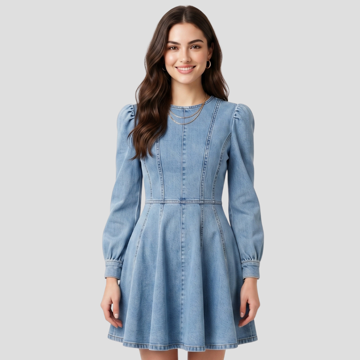 Women Elegant Mini Dress Long Sleeve Stylish