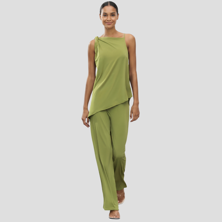 Women’s Elegant Asymmetrical Two Piece Trousers Set Stylish