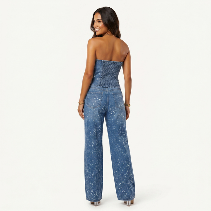 Women’s Elegant Slim Fit Denim Jumpsuit Stylish