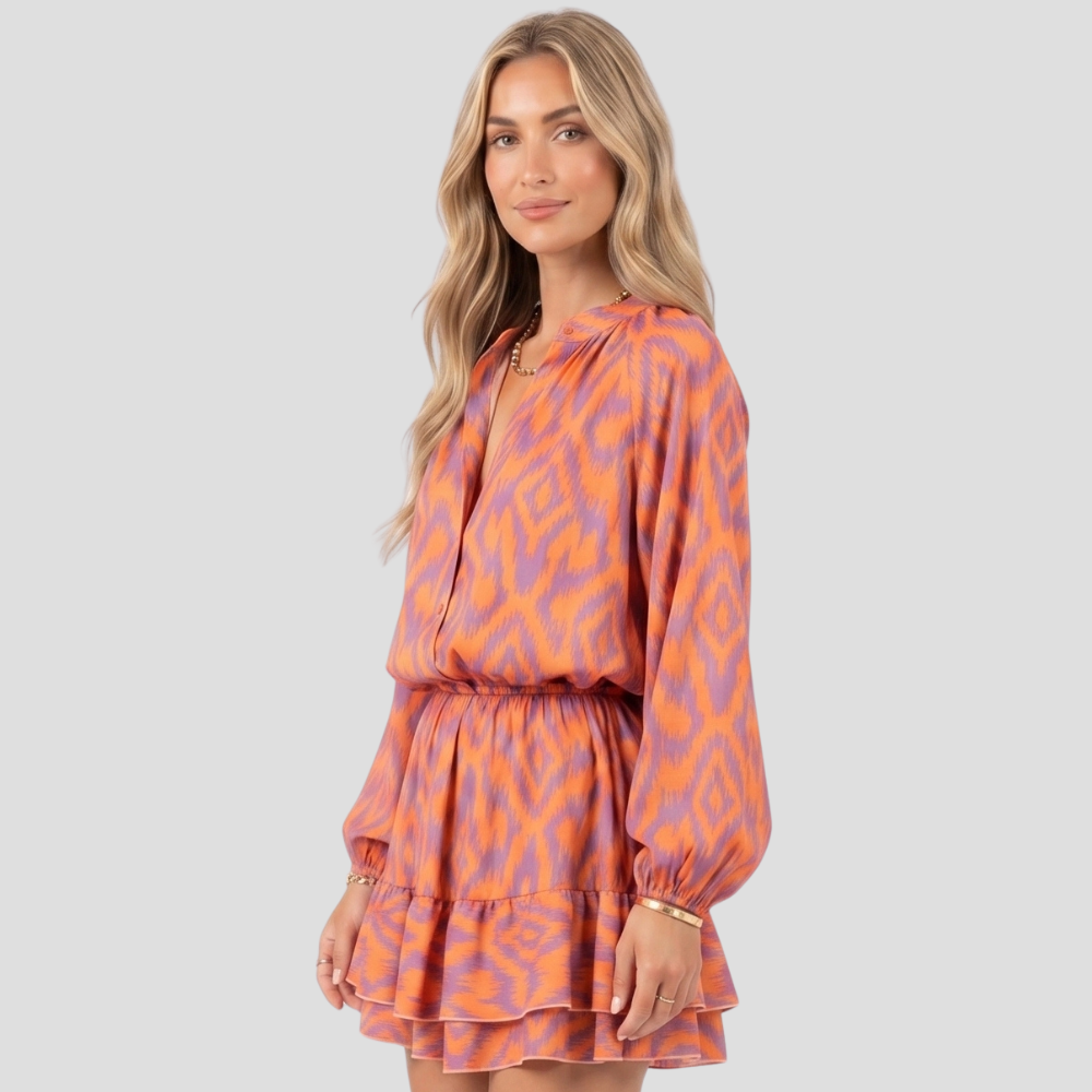 Women’s Stylish Ikat Print Bodysuit Lightweight Casual Summer