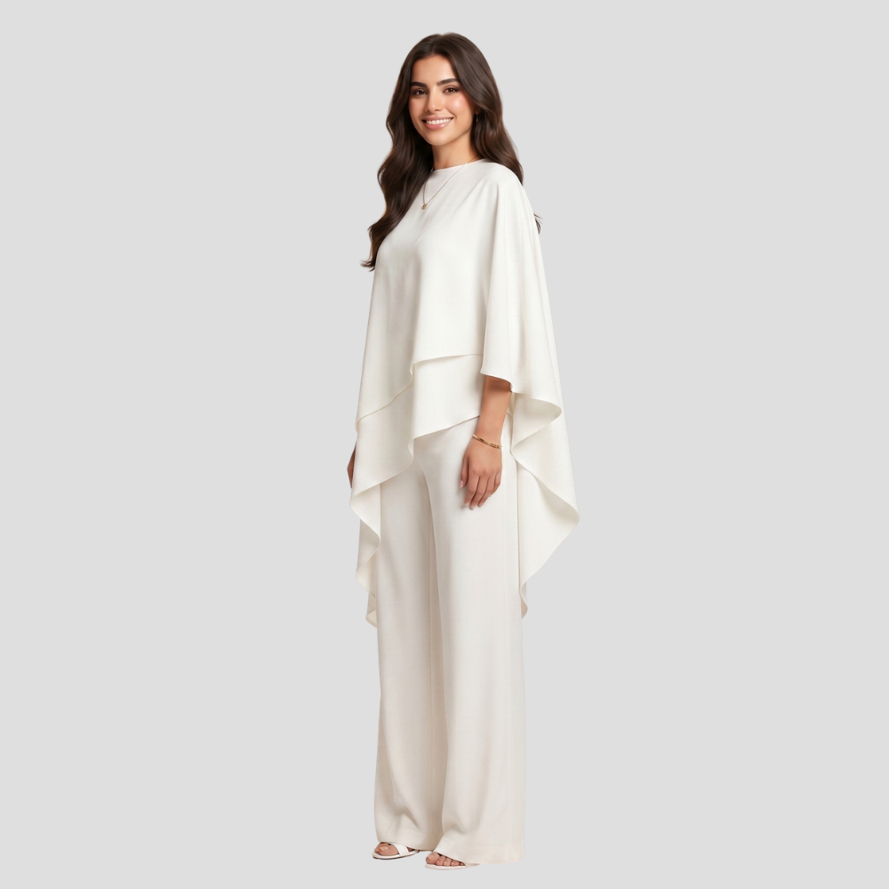 Women Elegant Wide Leg Two Piece Set Trousers