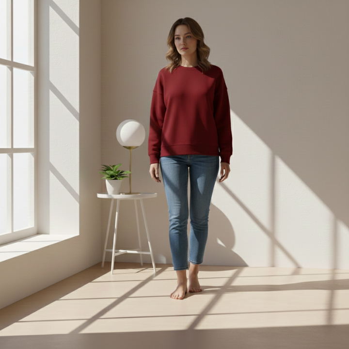 Women’s Stylish Cotton Sweatshirt Relaxed Fit Casual Wear