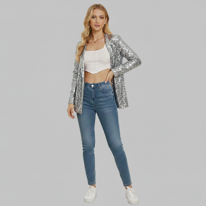 Women’s Elegant Sequin Blazer Tailored Stylish Evening