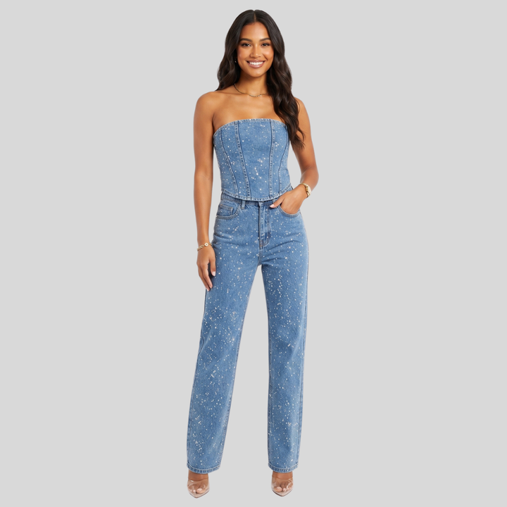 Women’s Elegant Slim Fit Denim Jumpsuit Stylish