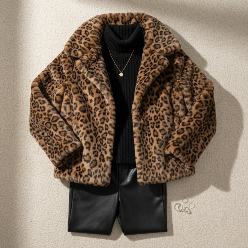 Leona | Oversized Faux Fur Leopard Coat