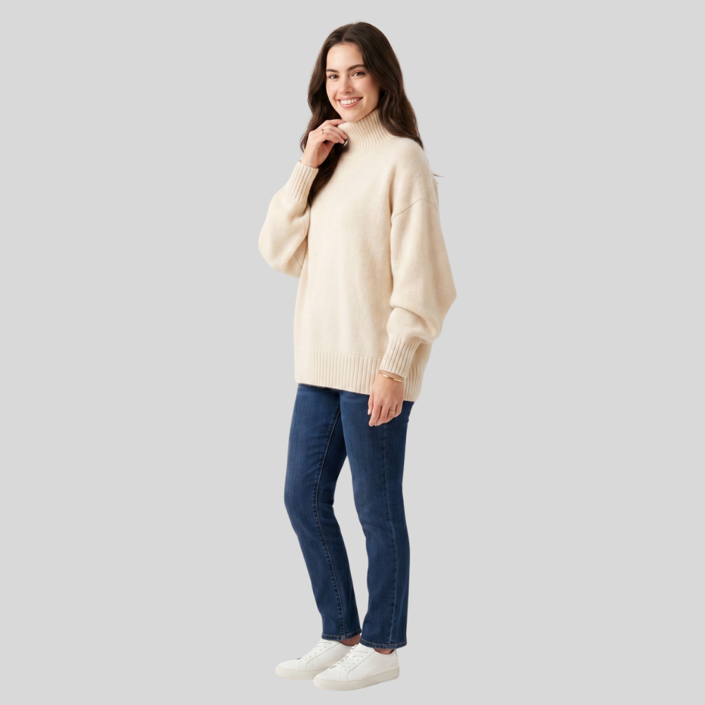Women’s Elegant Turtleneck Sweater Lightweight Warm Casual