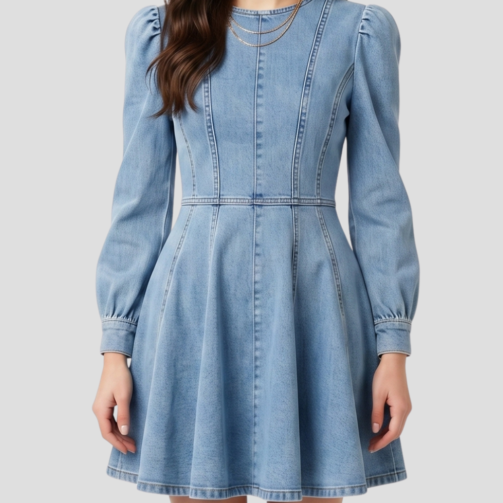Women Elegant Mini Dress Long Sleeve Stylish