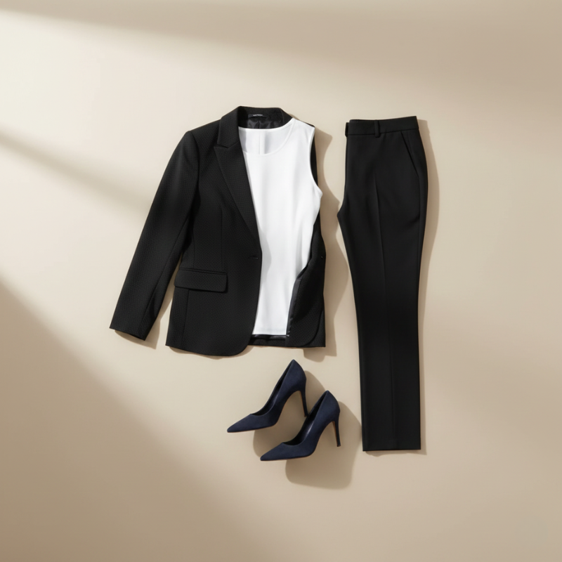 Women’s Elegant Tailored Blazer Trousers Set Stylish