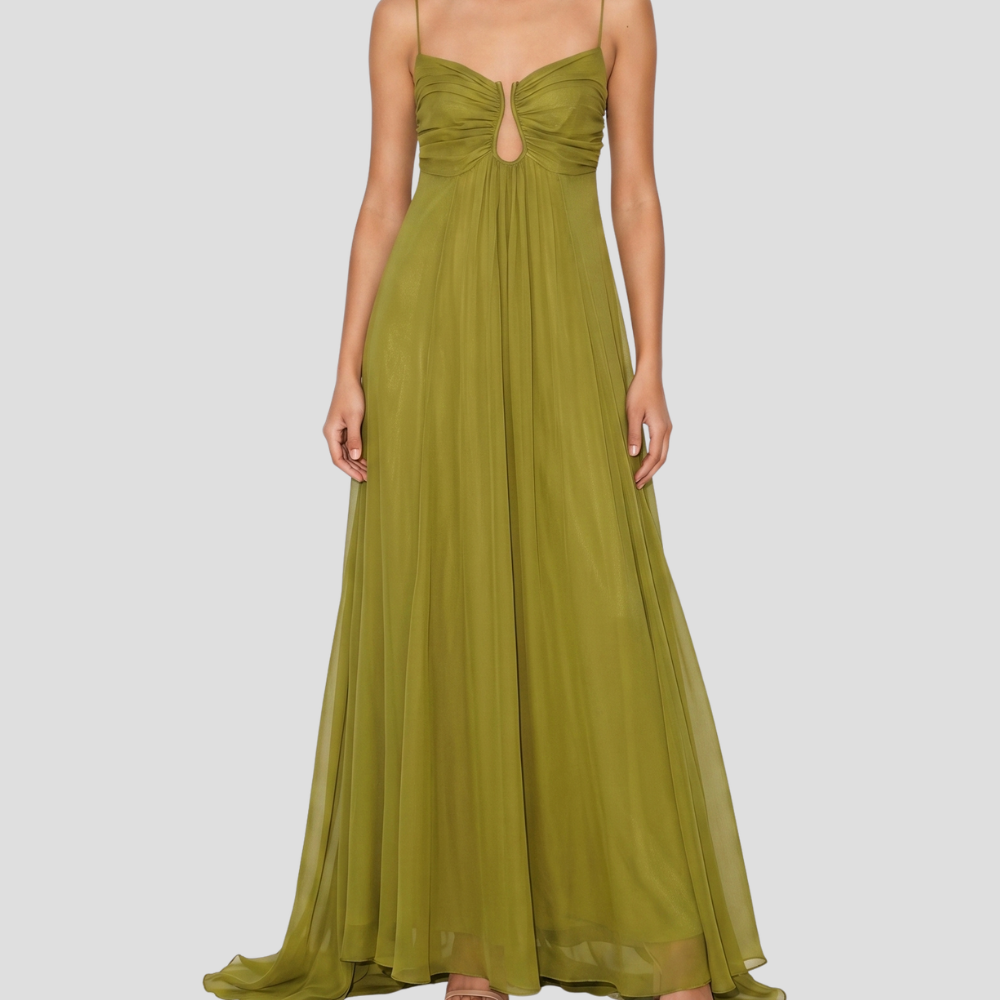 Women Elegant Ruched Maxi Dress Sleeveless Summer