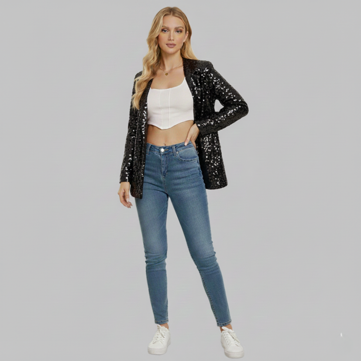 Women’s Elegant Sequin Blazer Tailored Stylish Evening