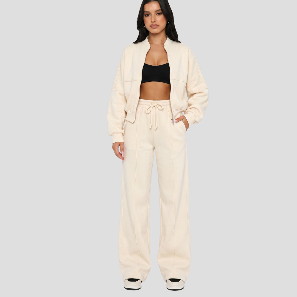 Women’s Stylish Two Piece Tracksuit Trousers Set Casual