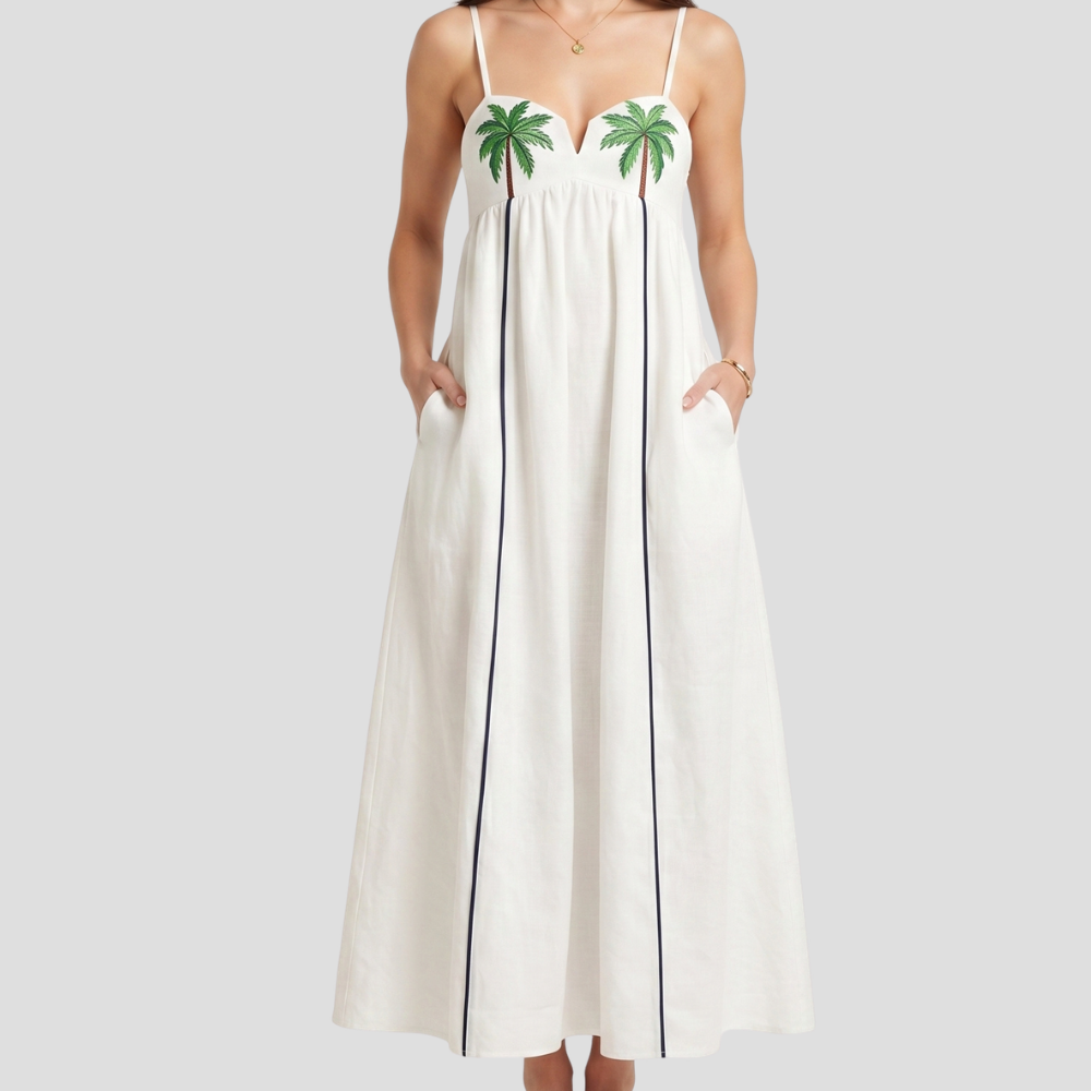 Women Elegant Floral Maxi Dress Sleeveless Summer