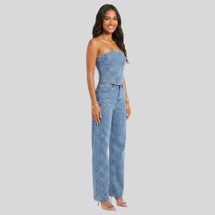 Women’s Elegant Slim Fit Denim Jumpsuit Stylish