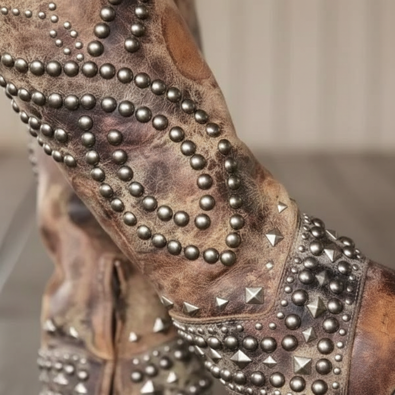 Women’s Stylish Knee High Western Boots Pointed Toe