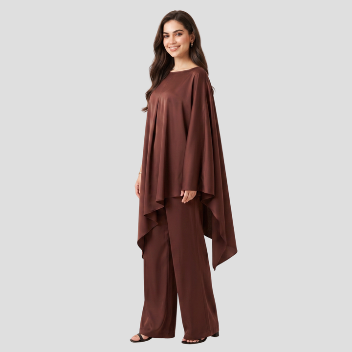 Women Elegant Wide Leg Two Piece Set Trousers