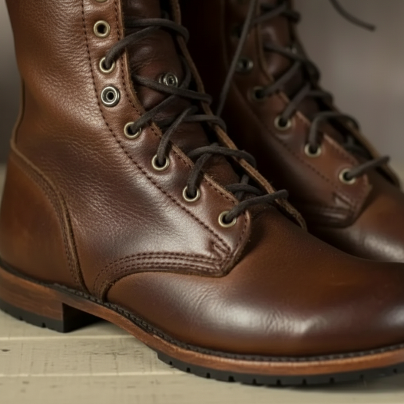 Women’s Stylish Leather Lace Up Boots Casual Non Slip