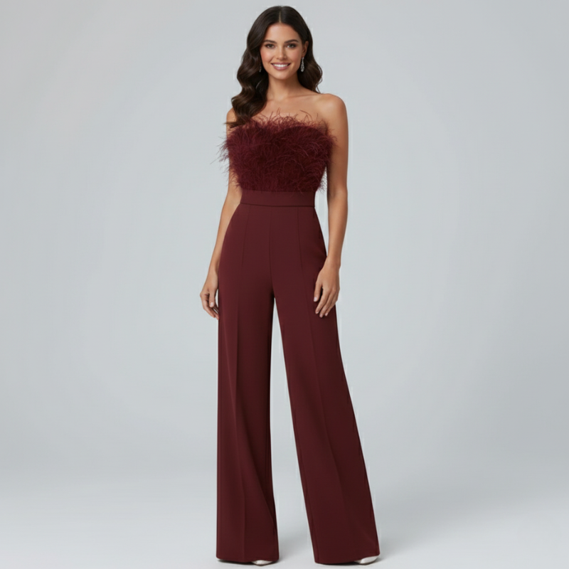 Elara | Elegant Strapless Tailored Jumpsuit Evening Stylish