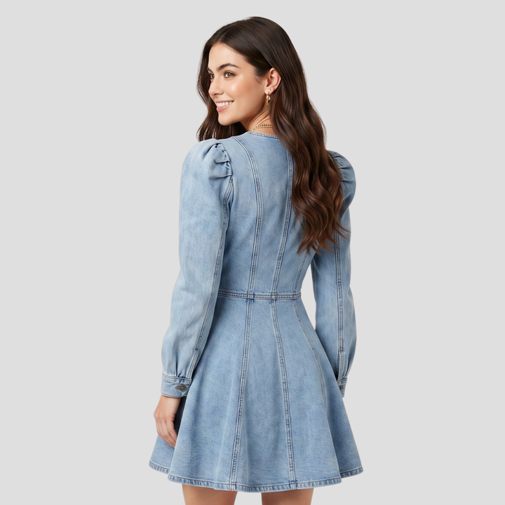 Women Elegant Mini Dress Long Sleeve Stylish