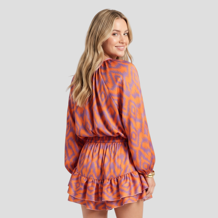 Women’s Stylish Ikat Print Bodysuit Lightweight Casual Summer