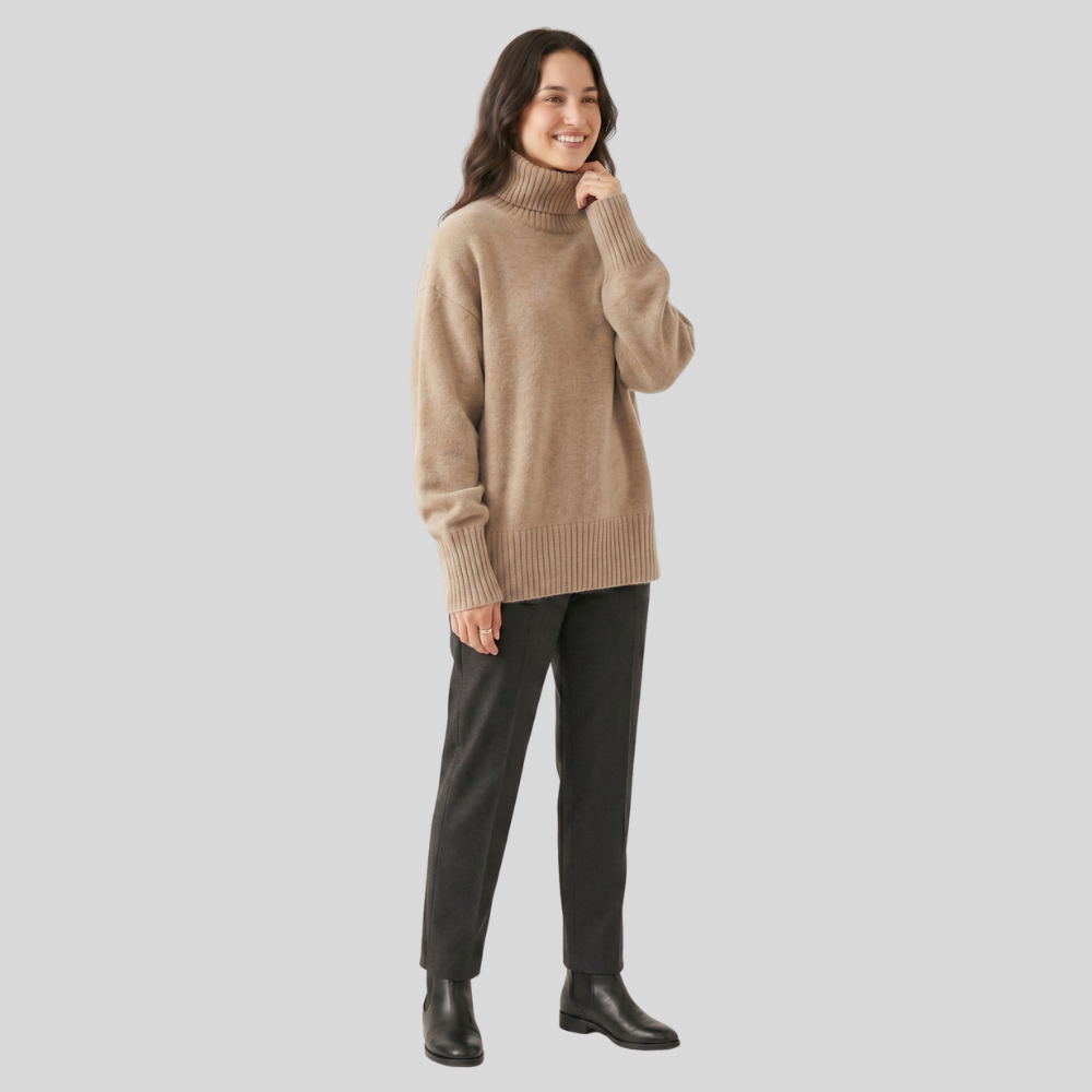 Women’s Elegant Turtleneck Sweater Lightweight Warm Casual