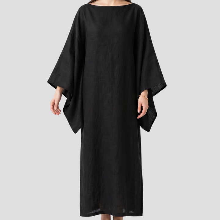 Women Elegant Midi Dress Kimono Sleeve Stylish