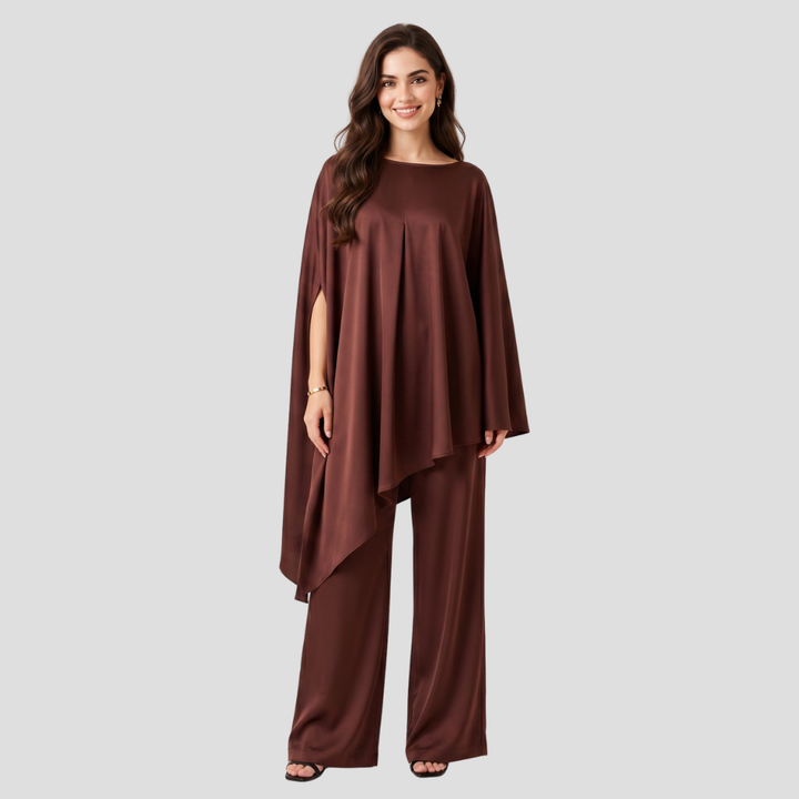 Women Elegant Wide Leg Two Piece Set Trousers