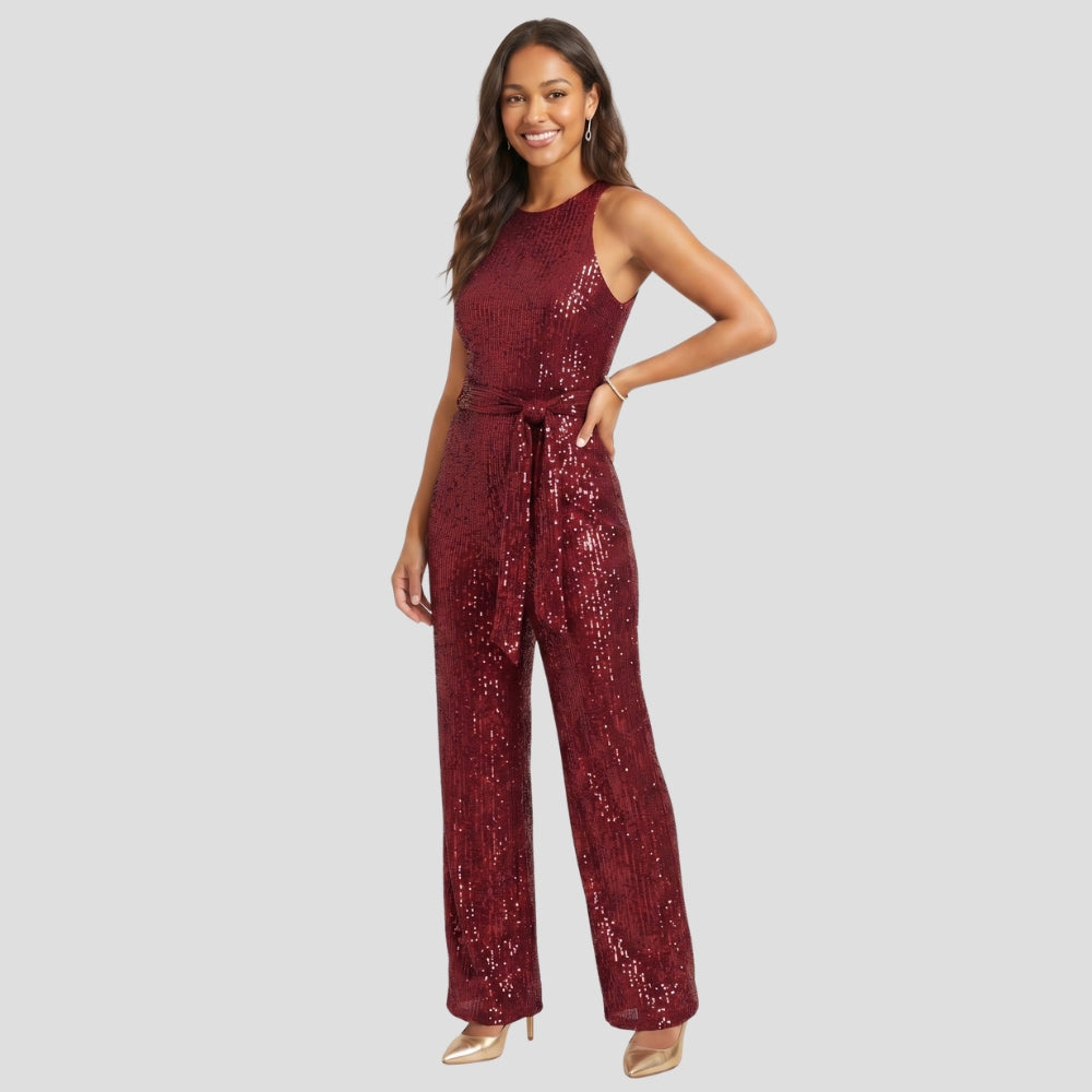 Women Elegant Sleeveless Wide Leg Jumpsuit Stylish