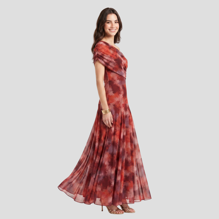 Women Elegant Off Shoulder Maxi Dress Summer Flowing Stylish