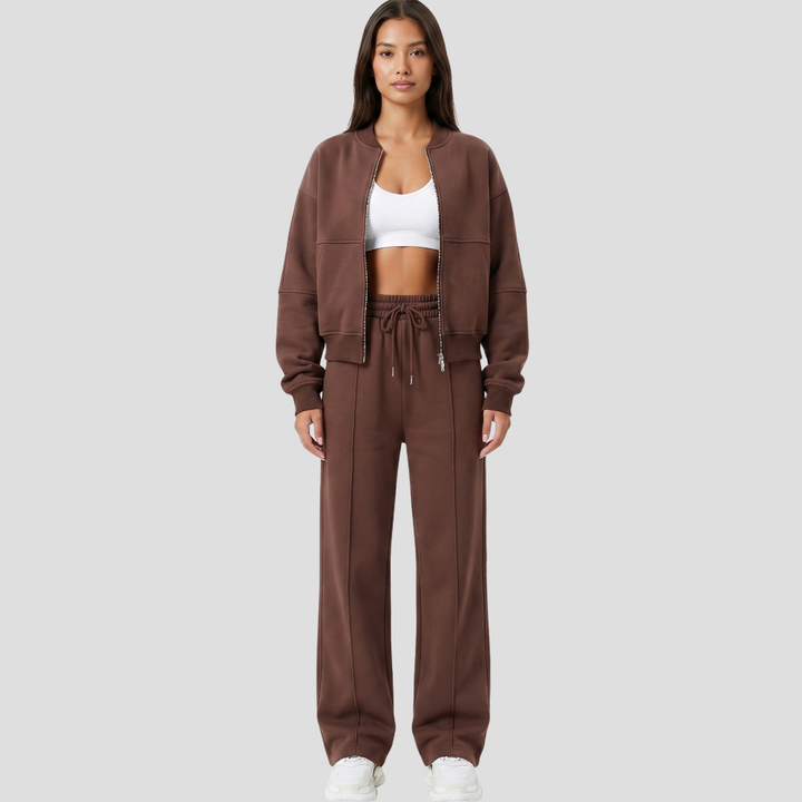 Women’s Stylish Two Piece Tracksuit Trousers Set Casual