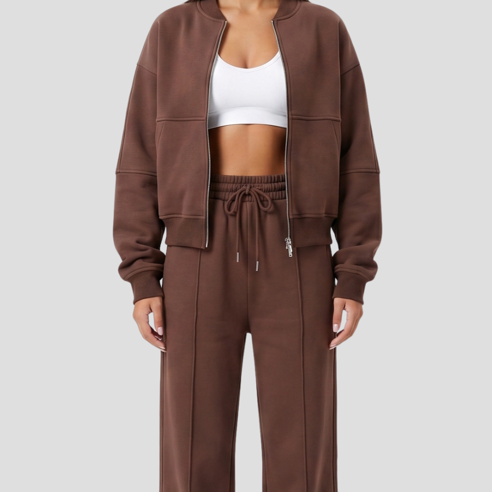 Women’s Stylish Two Piece Tracksuit Trousers Set Casual