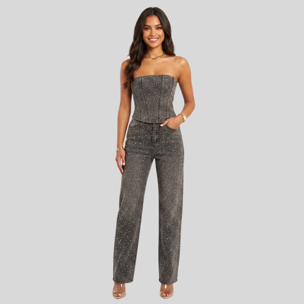 Women’s Elegant Slim Fit Denim Jumpsuit Stylish