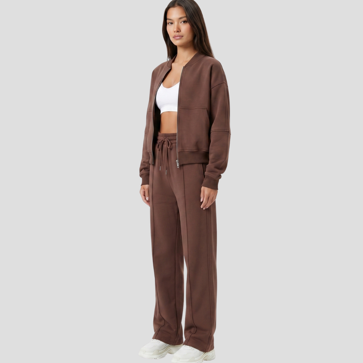 Women’s Stylish Two Piece Tracksuit Trousers Set Casual