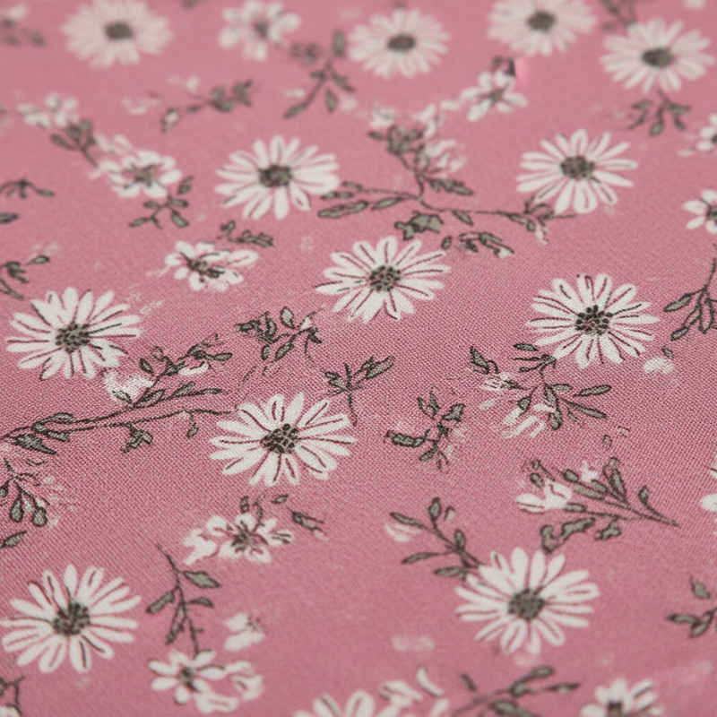 Floral pattern on pink fabric