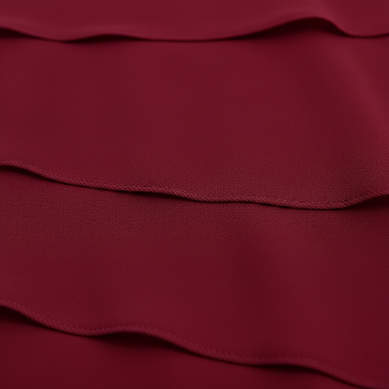Close-up of burgundy fabric with folds