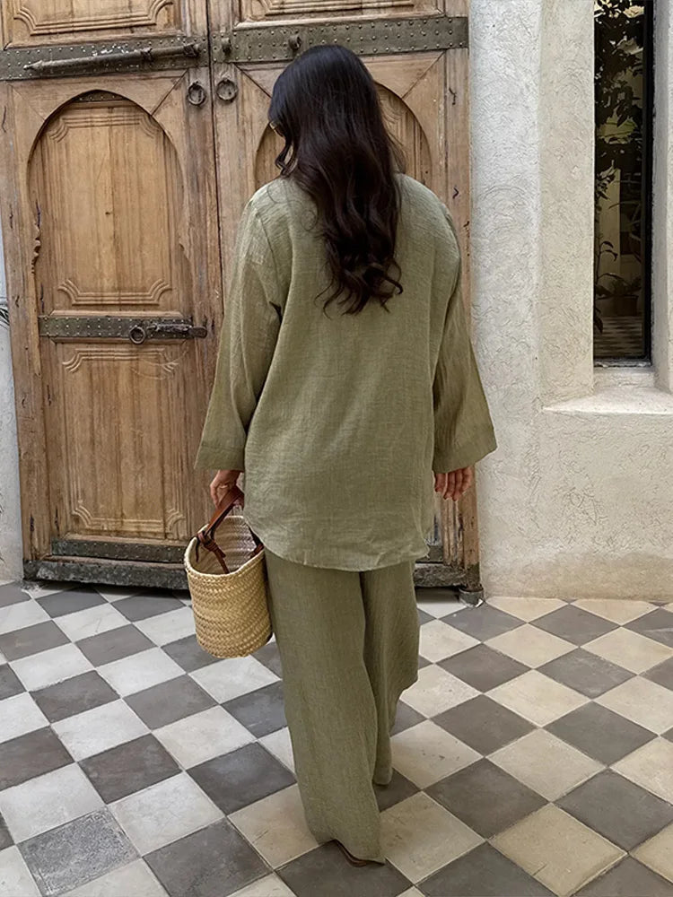 Eva Women's Loungewear Set - Soft Cotton Blend Two Piece Set