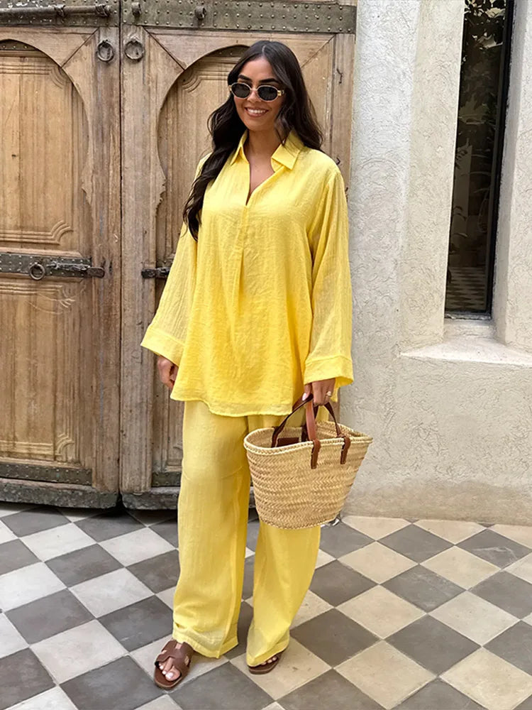 Eva Women's Loungewear Set - Soft Cotton Blend Two Piece Set