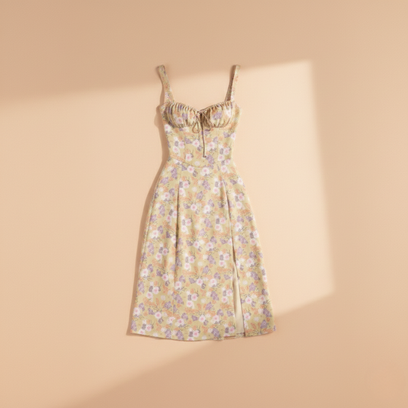 Floral dress on a beige background