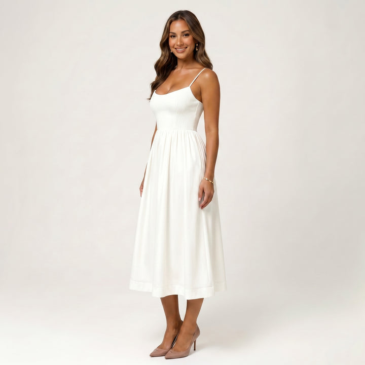Women Elegant Sleeveless Midi Dress Flowing Stylish