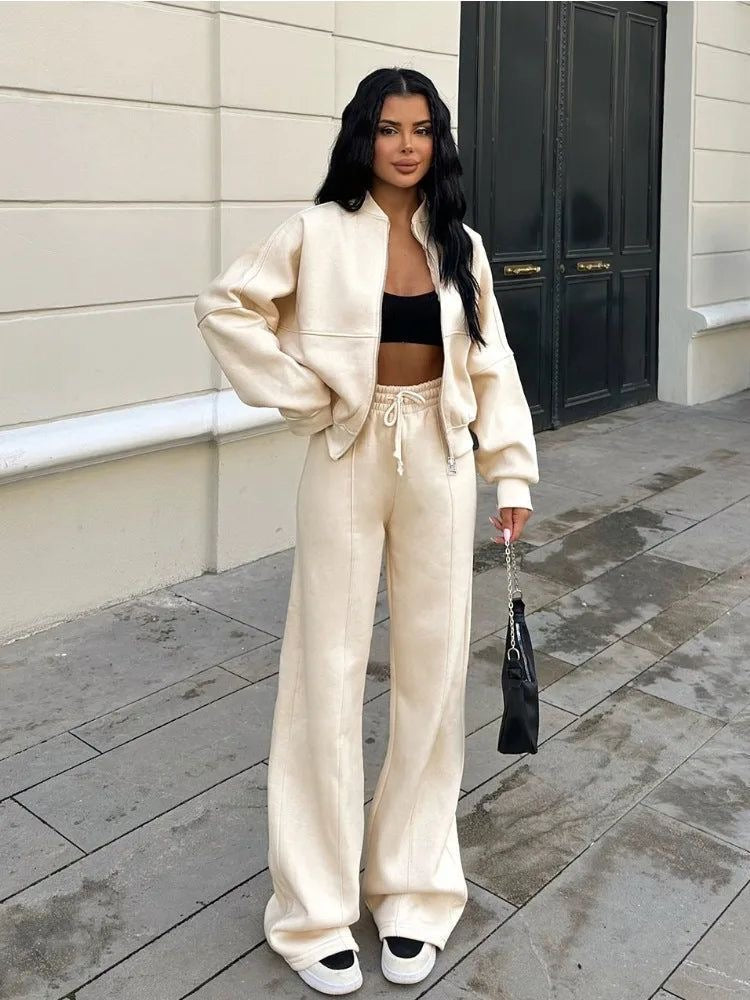 Marloes Women's Tracksuit Set – Soft Cotton Blend, Comfortable Jogging Suit