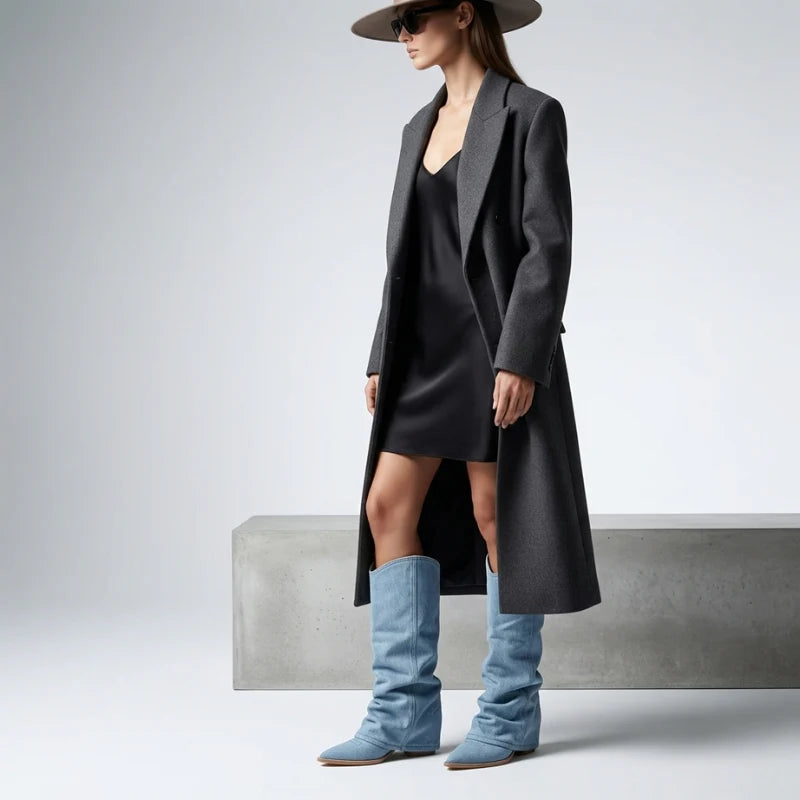 Women Stylish Knee High Boots Slouch Casual Lightweight