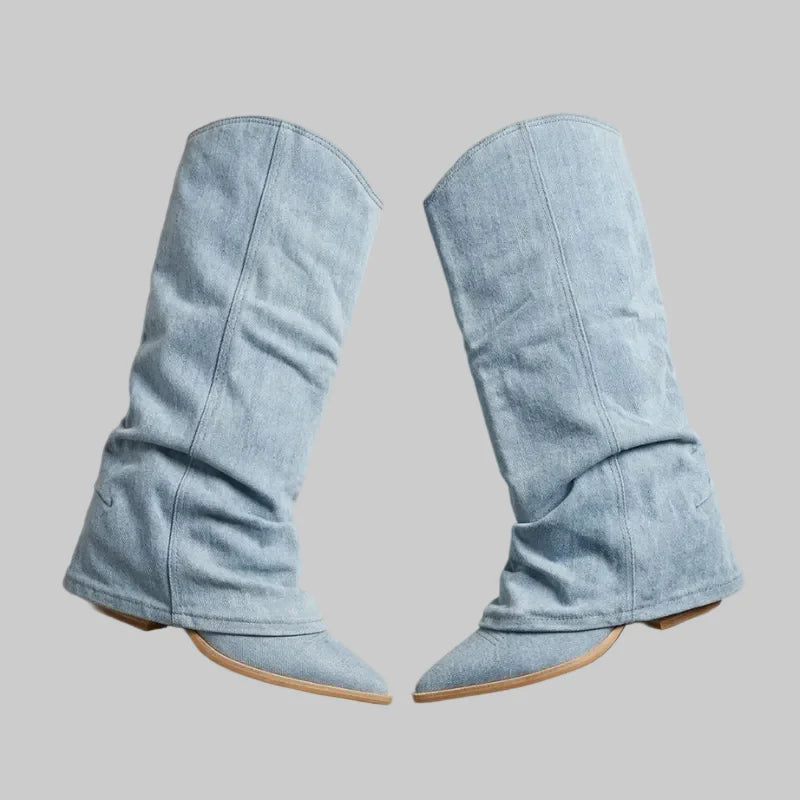Women Stylish Knee High Boots Slouch Casual Lightweight