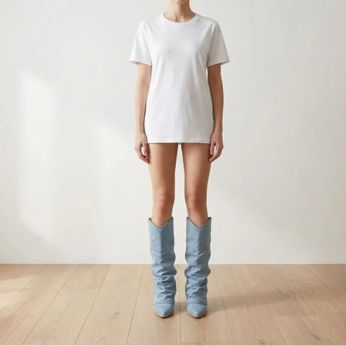 Women Stylish Knee High Boots Slouch Casual Lightweight